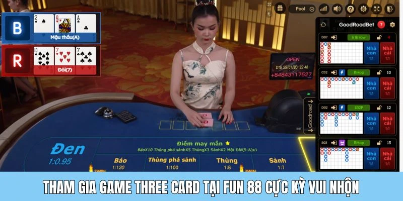 three card DG palace Tham gia game Three Card tại Fun 88 cực kỳ vui nhộn